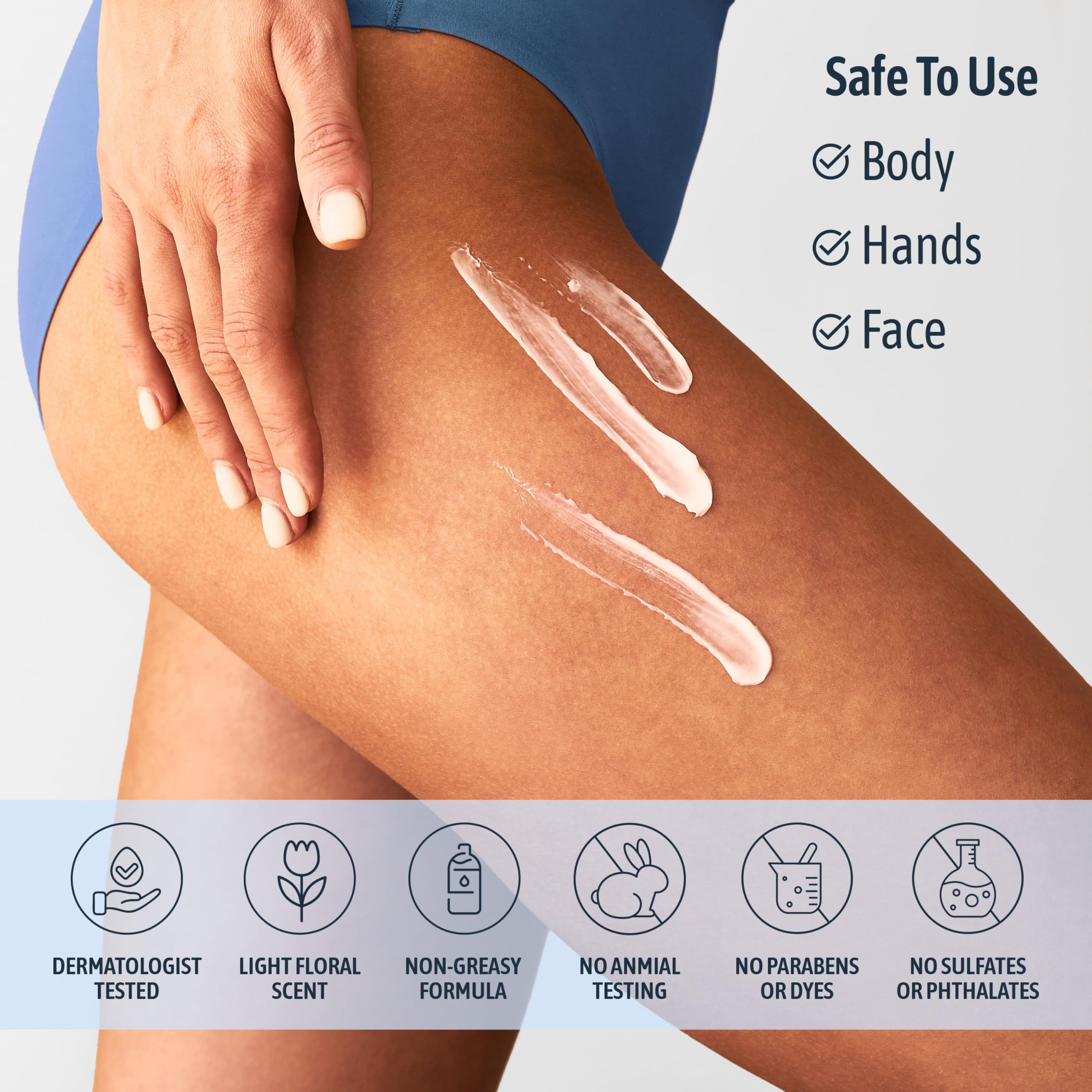 Nature Well intense hydration cream texture showcase demonstrating a thick white non greasy formula