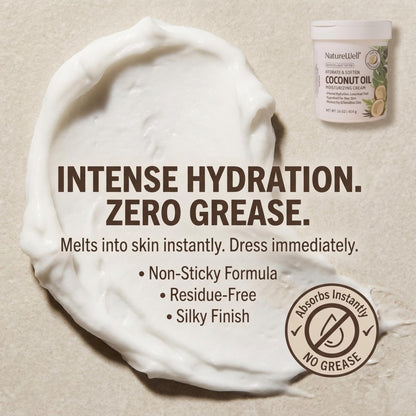 NATURE WELL extra virgin coconut oil cream for dry and sensitive skin barrier repair