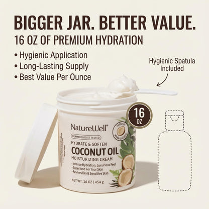 NATURE WELL spa quality coconut superfood cream open lid product view
