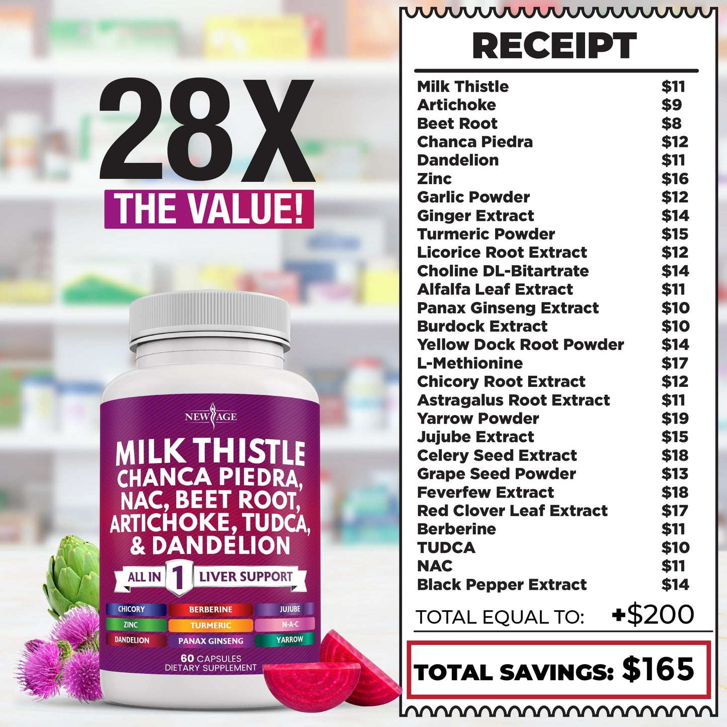 Rudra Retails imported premium New Age dietary supplement product seal.