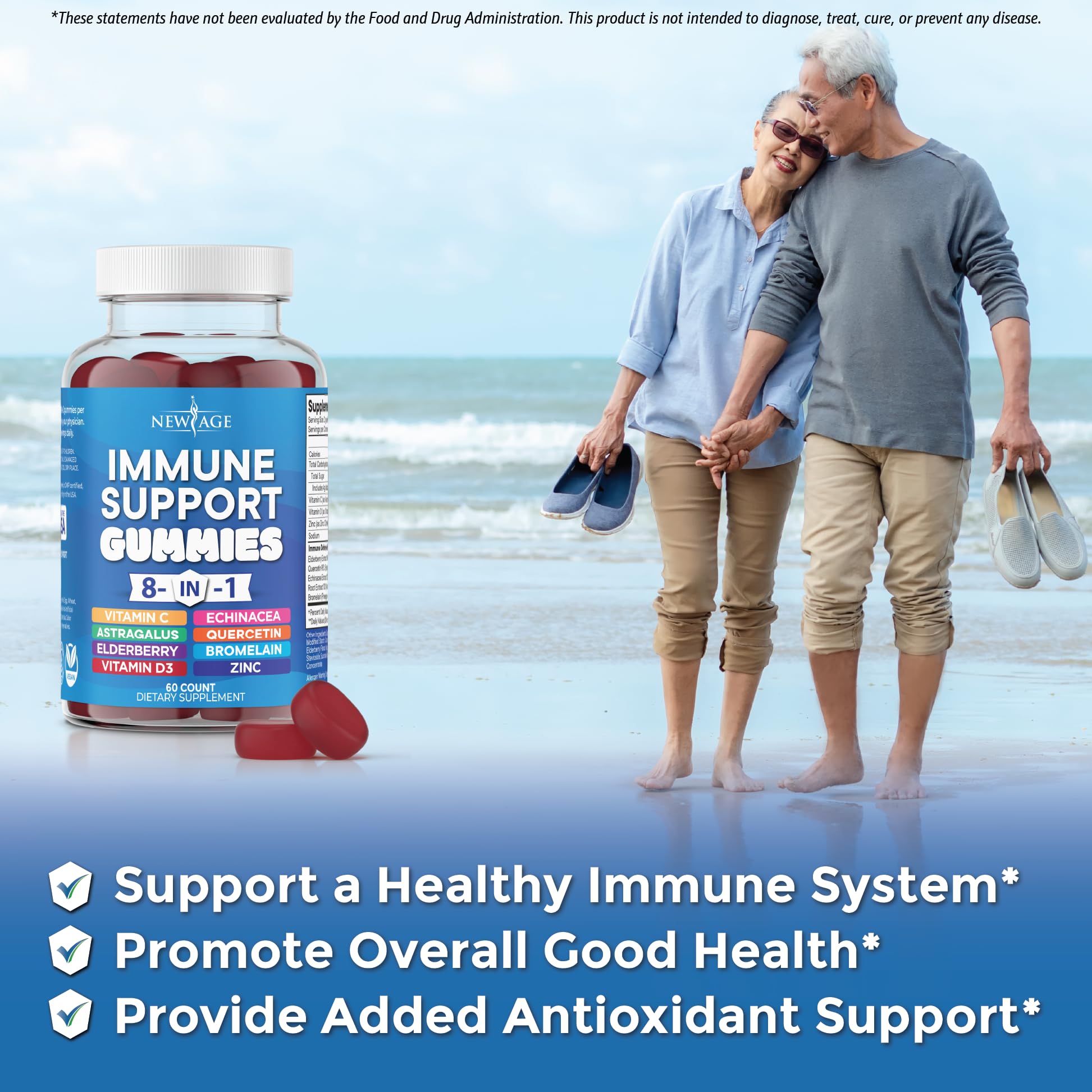 Side view of JB Wellness Co New Age dietary supplement for adult immunity cell defense