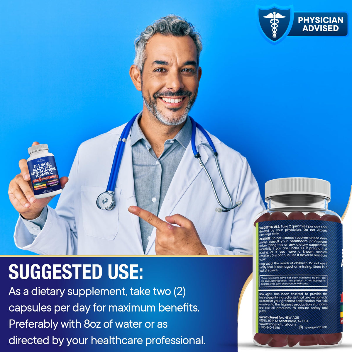 New Age Sea Moss Gummies quality assurance and certification seals