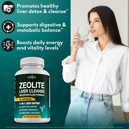 Back label view of NEW AGE cellular cleansing formula detailing full ingredients including milk thistle and glutathione