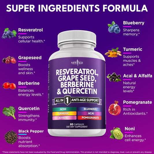 New Age metabolic support supplement packaging displaying facts and ingredients label