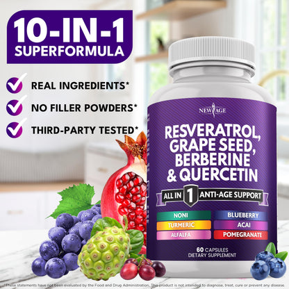 New Age daily defense dietary supplement packaging showcasing its eight in one proprietary formula