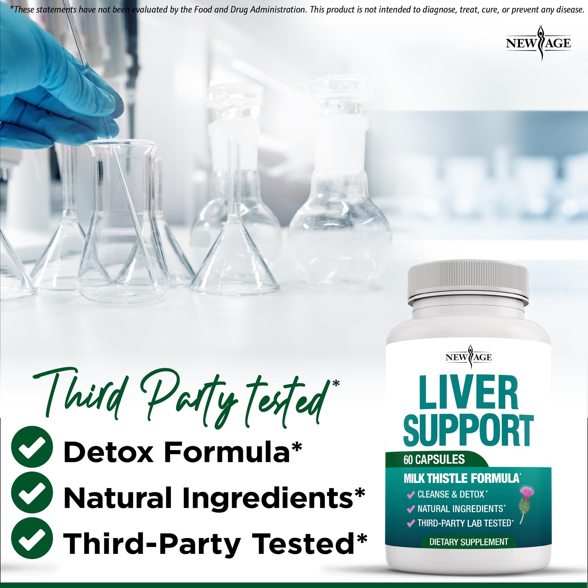 Close up view of the unflavored herbal capsules from the New Age liver regeneration dietary supplement.