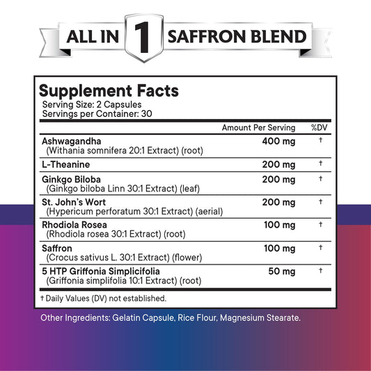 NEW AGE dietary supplement capsules containing 6-in-1 adaptogenic formula