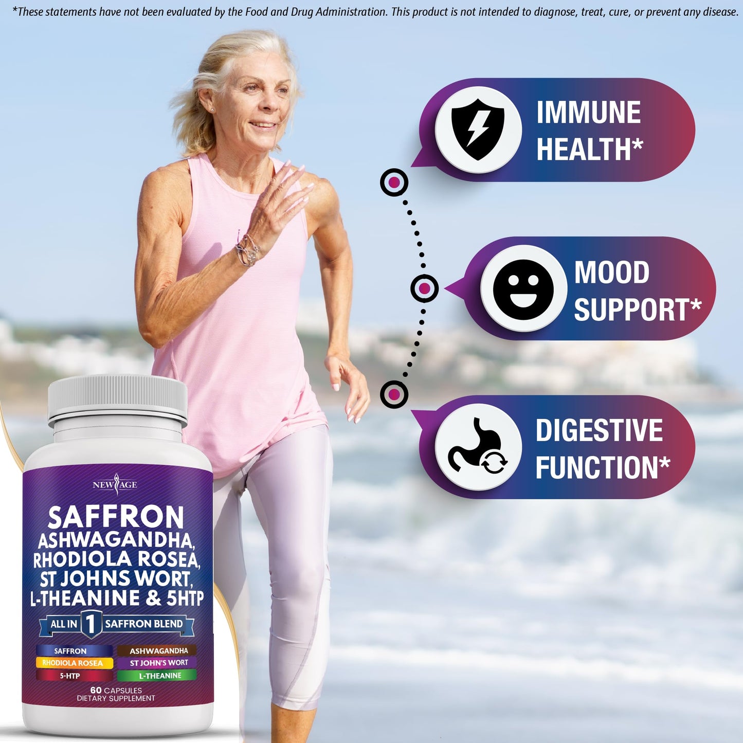NEW AGE emotional wellness complex capsules for daily stress management