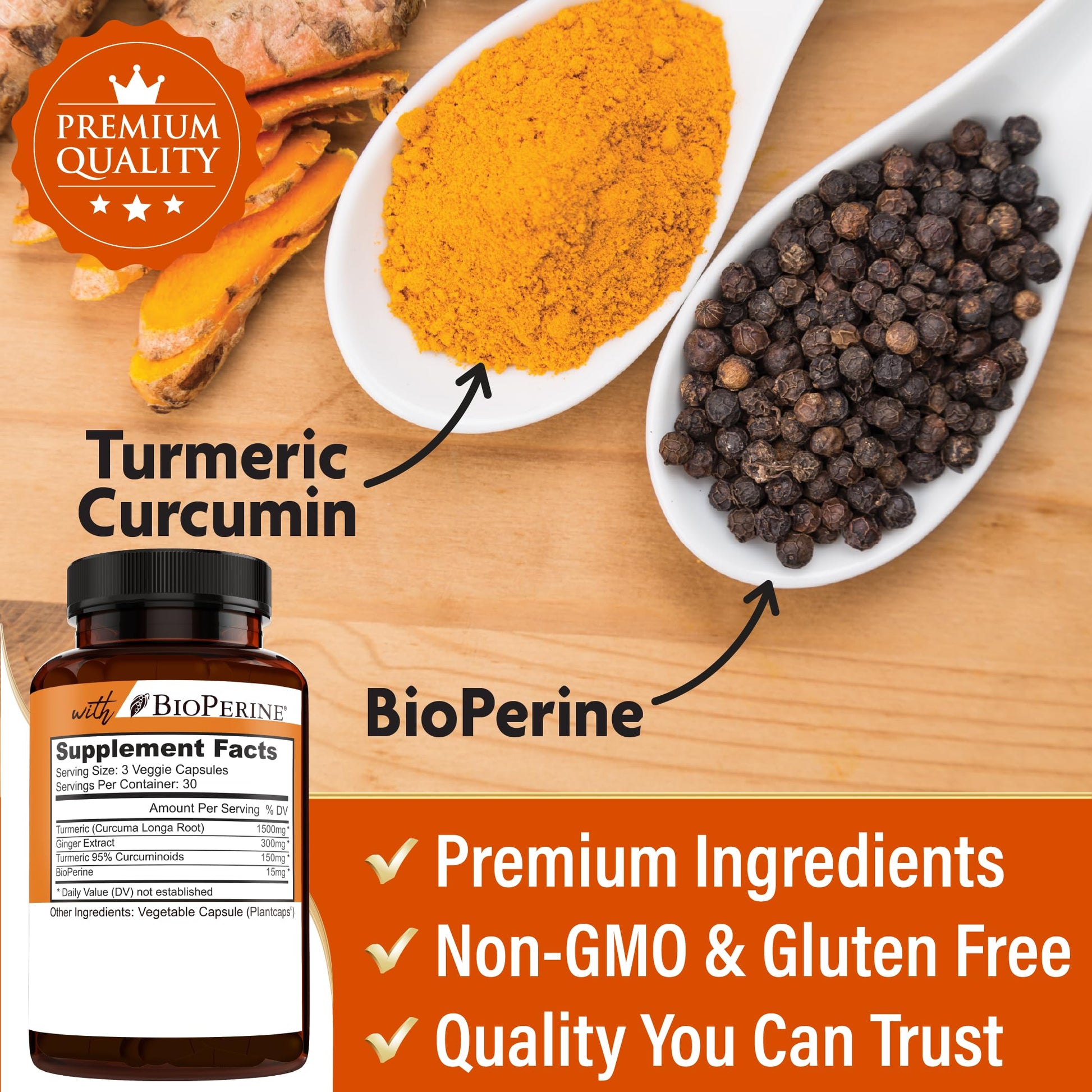 NEW AGE natural wellness botanical turmeric supplement bottle showing high absorption seal