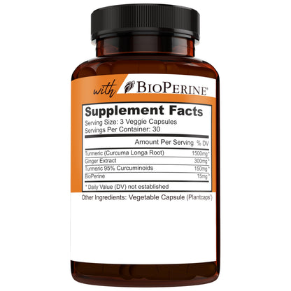 NEW AGE turmeric root extract capsules with black pepper for enhanced bioavailability