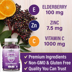 NEW AGE elderberry vitamin c and zinc dietary supplement displayed on a clean wellness table setup