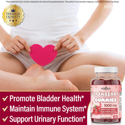 New Age Cranberry Gummies dietary supplement texture and color