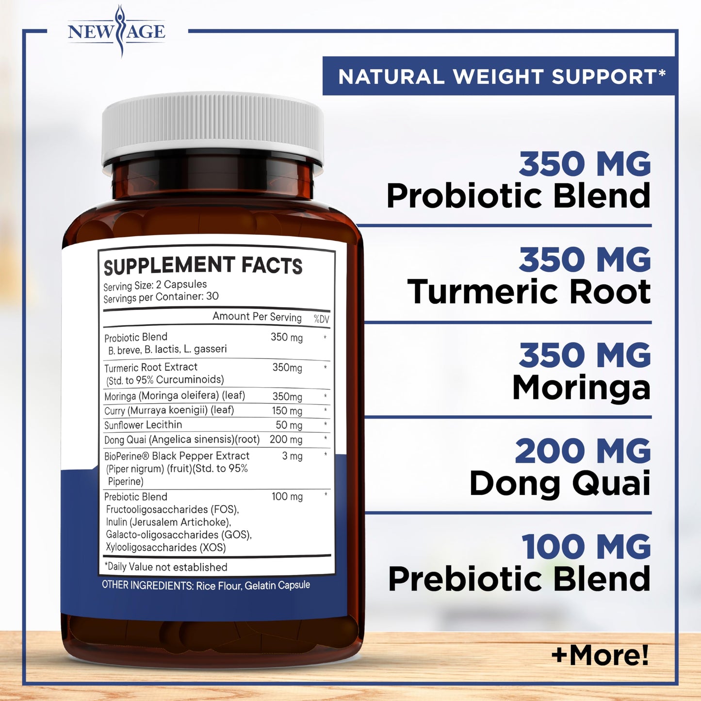 New Age Menopause Support supplement bottle displaying the 60 vegetarian capsules count
