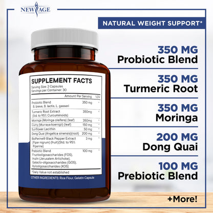 New Age Menopause Support supplement bottle displaying the 60 vegetarian capsules count