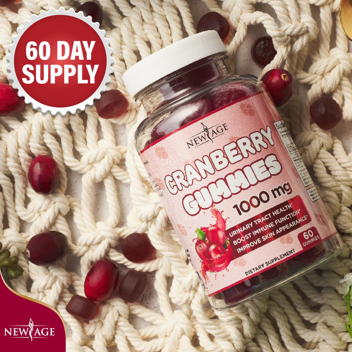 New Age Cranberry Gummies urinary tract health support supplement