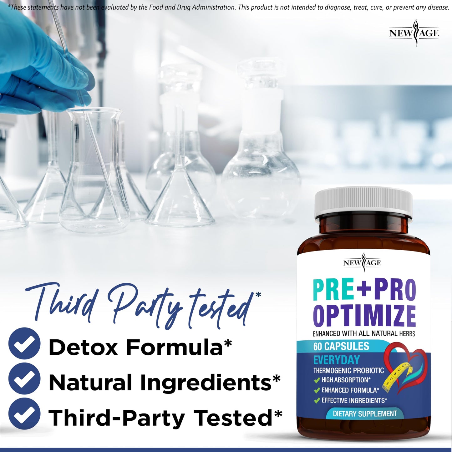 Close up of New Age women's digestive health supplement highlighting the inclusion of Bioperine