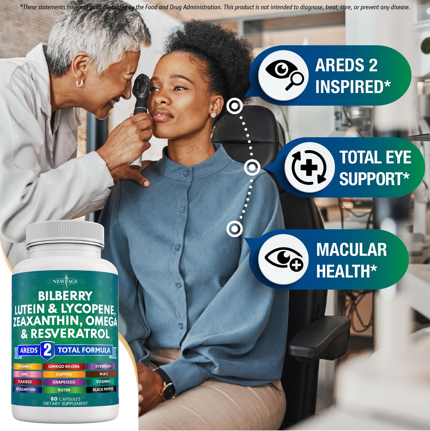 New Age eye health vitamins with lutein and zeaxanthin antioxidant blend