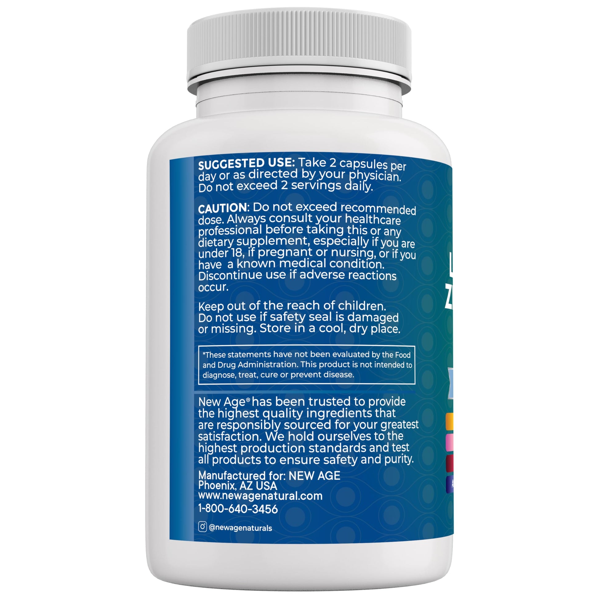 New Age vegan capsules for eye strain relief and retinal support side view