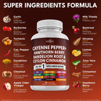 New Age authentic USA imported circulation supplement bottle detailing primary herbal ingredients