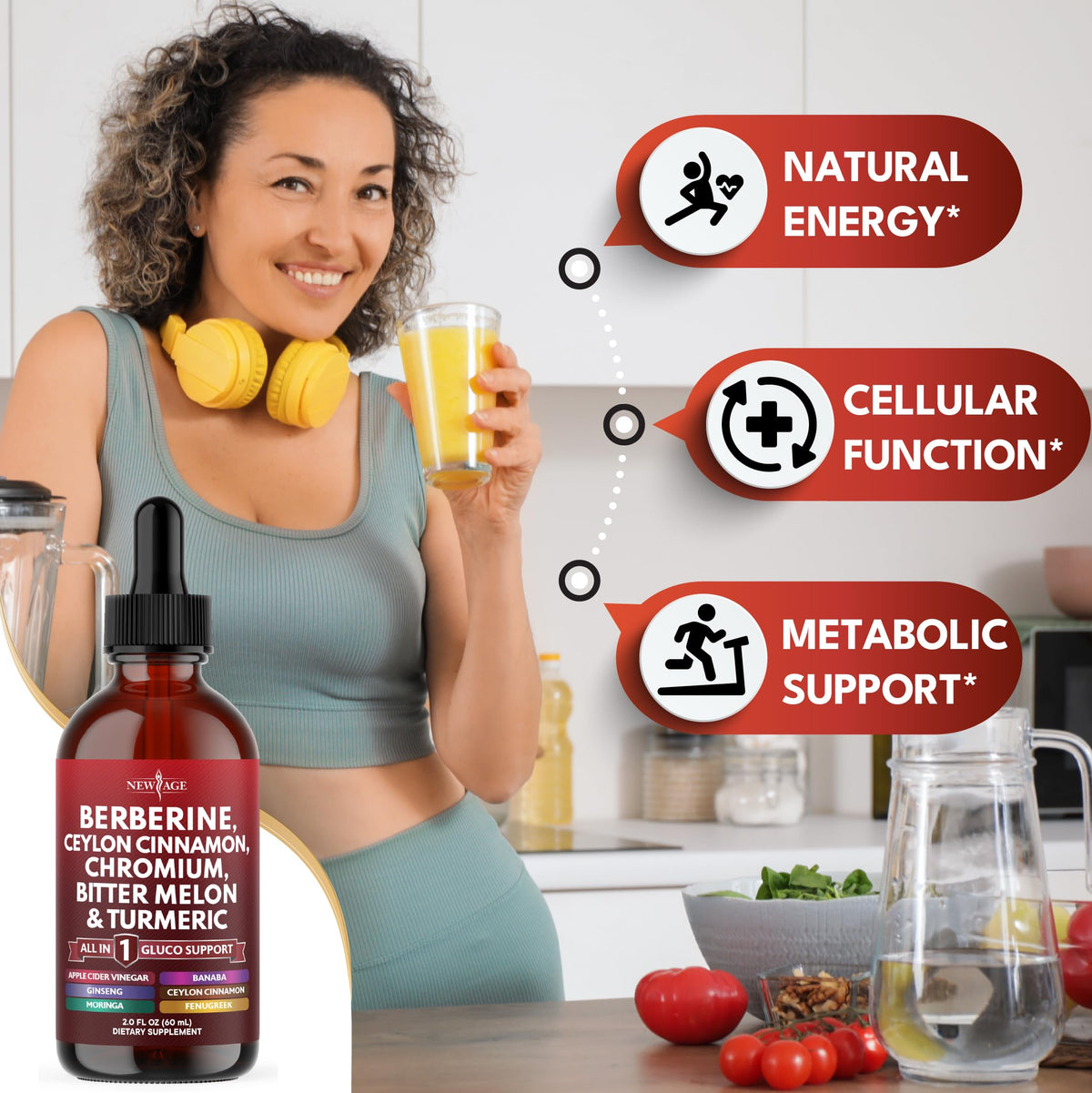 New Age Berberine 14 in 1 complex unflavored dietary supplement liquid