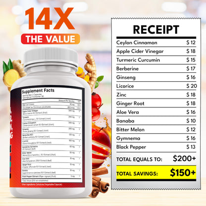 Close up of New Age 14-in-1 supplement branding