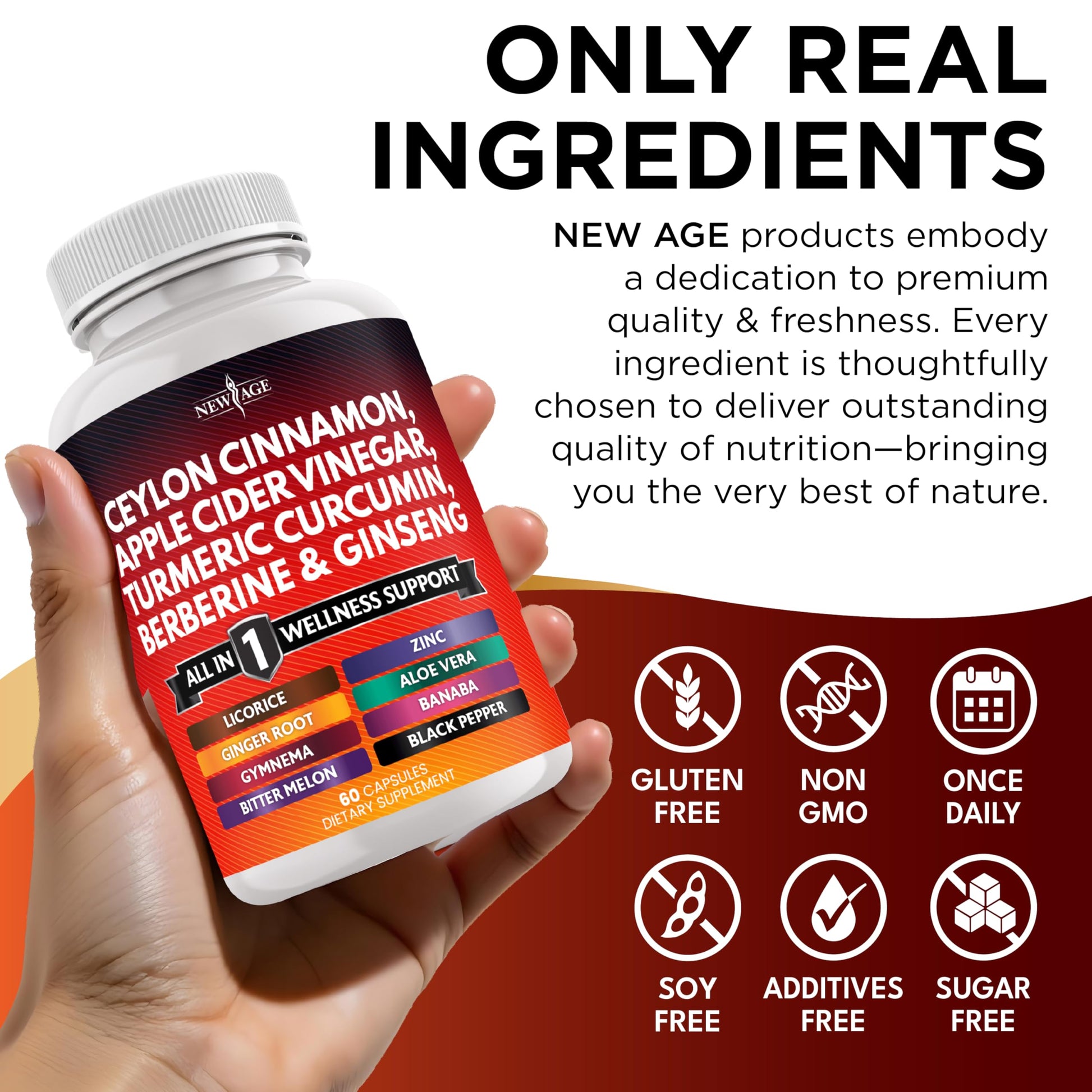 Back of bottle showcasing supplement facts and usage instructions
