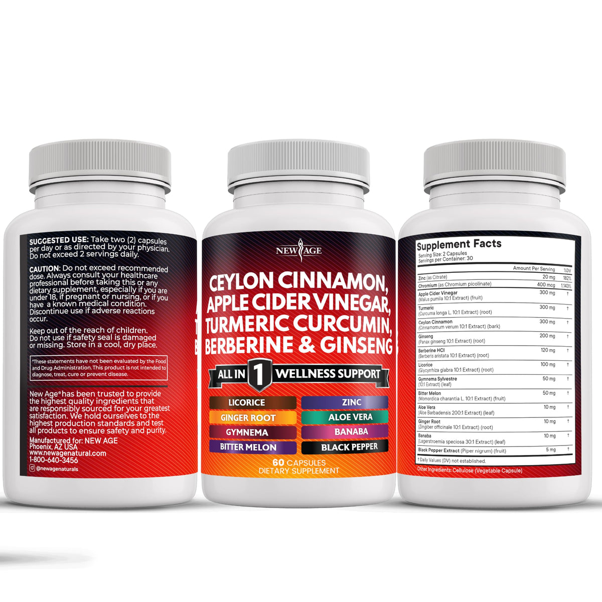 Premium imported USA New Age supplement bottle for daily health