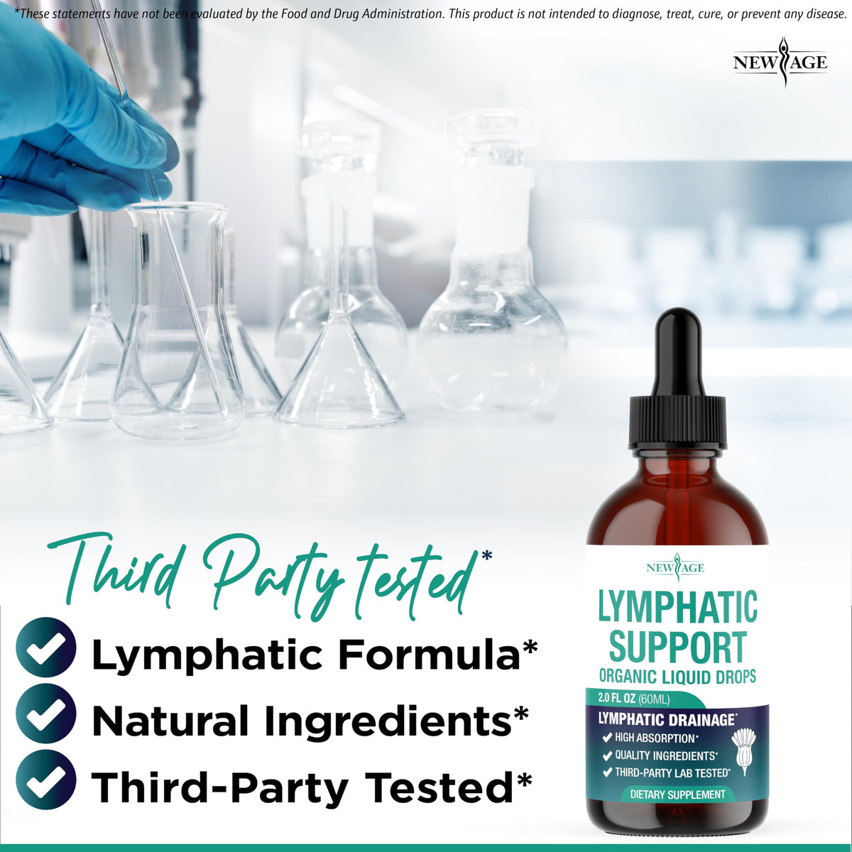 New Age liquid dietary supplement bottle label