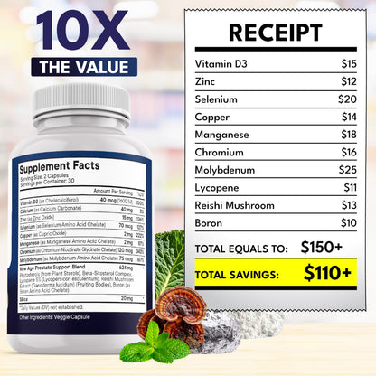New Age Prostate Advanced one hundred twenty count packaging close up.