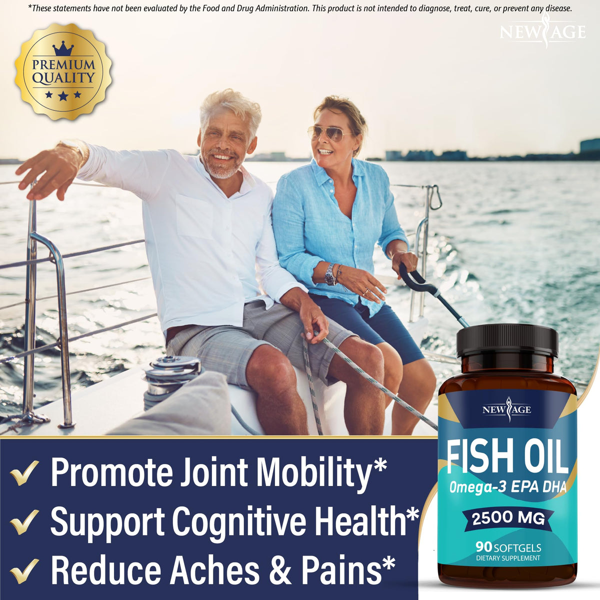 New Age Omega 3 Fish Oil twin pack boxes and bottles layout