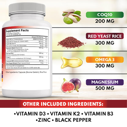 Back of New Age CoQ10 supplement bottle showing ingredients