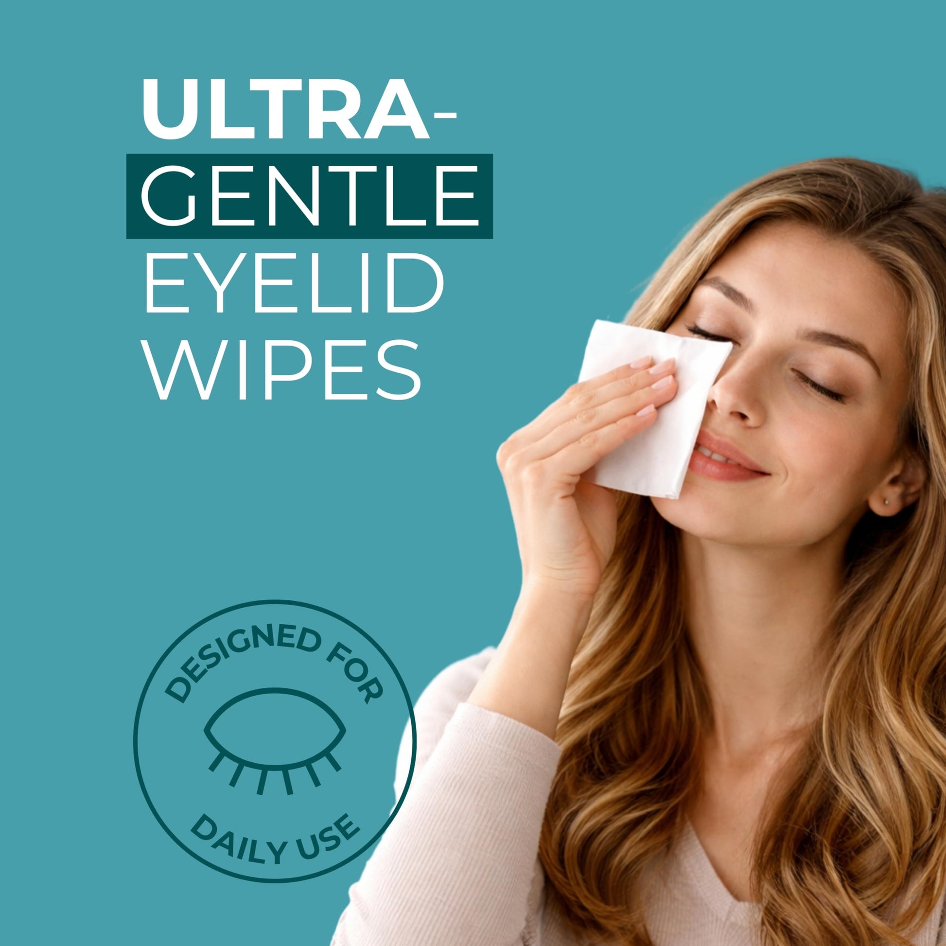 Side view of Noveha eyelid and lash cleansing wipes box