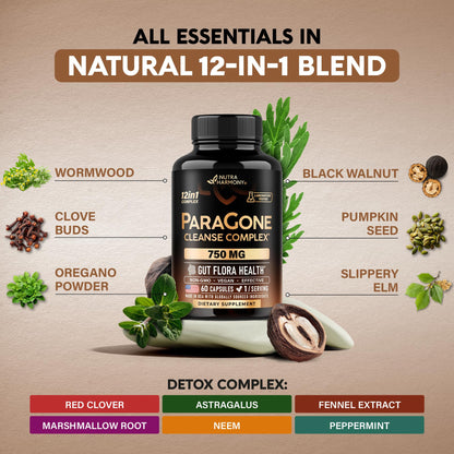NutraHarmony digestive support supplement container showcasing the USA-manufactured quality seal.