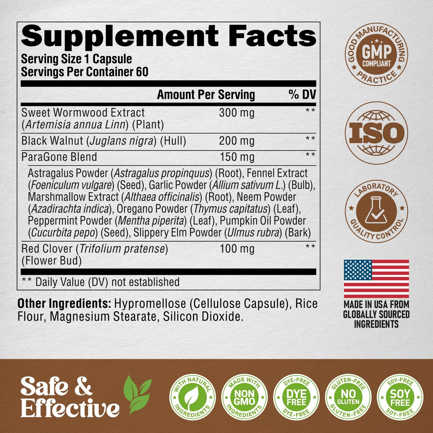 NutraHarmony brand gut health supplement lifestyle layout emphasizing natural herbal ingredients for bloating relief.