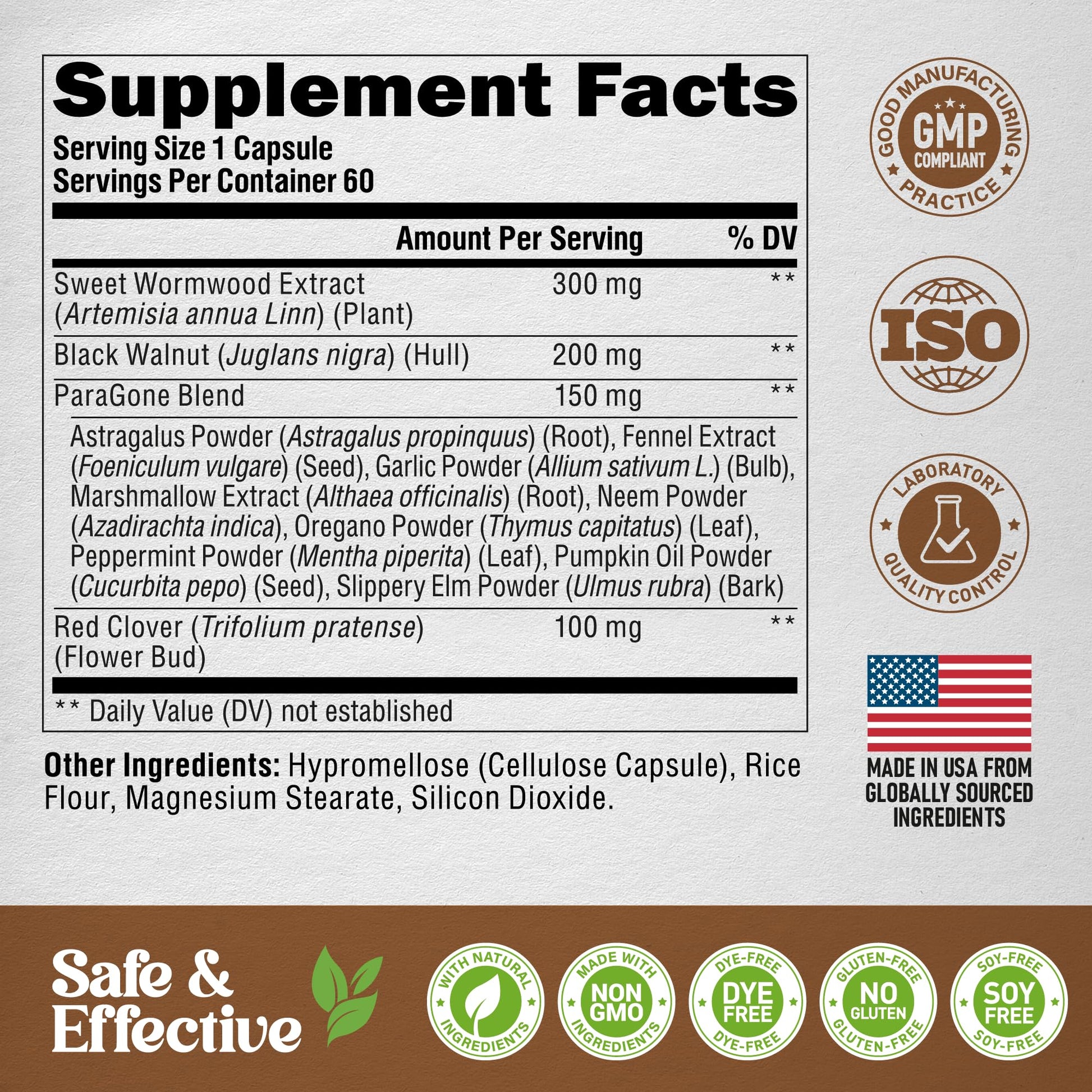 NutraHarmony brand gut health supplement lifestyle layout emphasizing natural herbal ingredients for bloating relief.