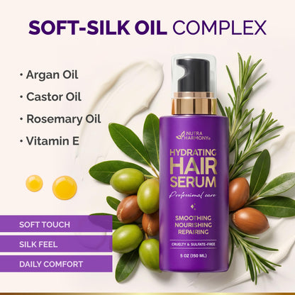 Nutraharmony anti-frizz hair treatment packaging showing sulfate-free label