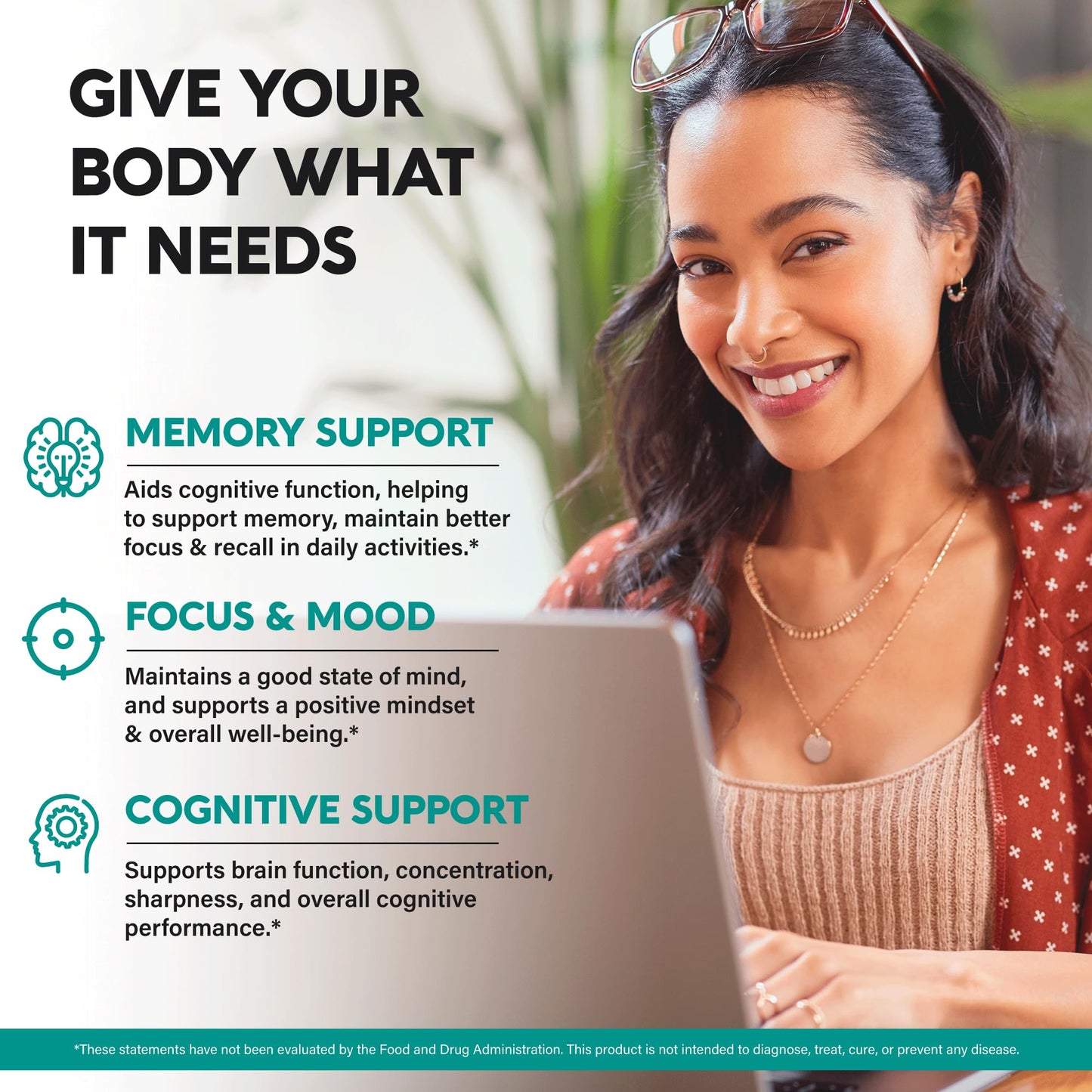 Back label of Nutraharmony brain focus liquid drops showing dietary compliance information.