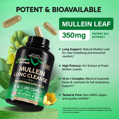 NutraHarmony mullein and NAC ingredients label