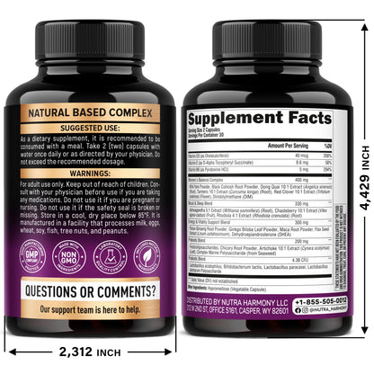 NUTRAHARMONY 25-in-1 supplement bottle showing black cohosh ingredient details