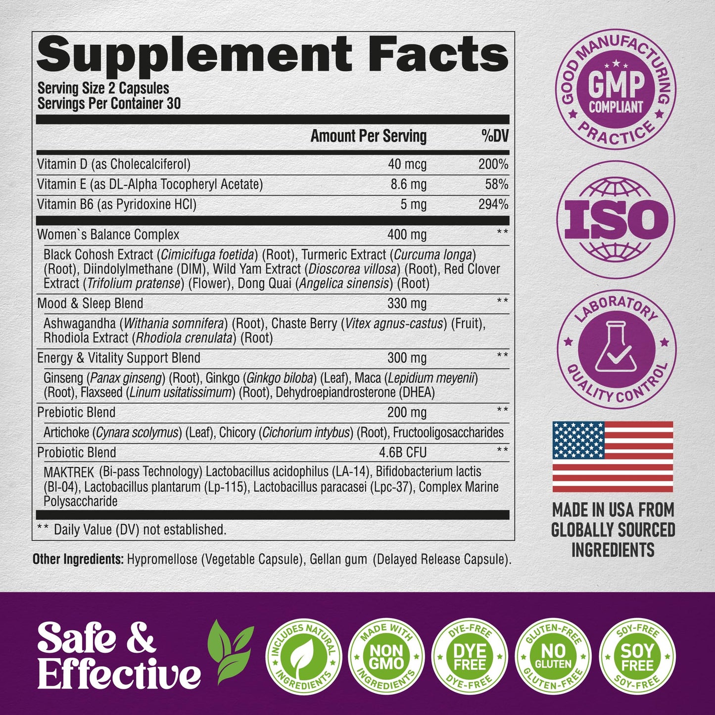Full packaging view of NUTRAHARMONY perimenopause support herbal supplement