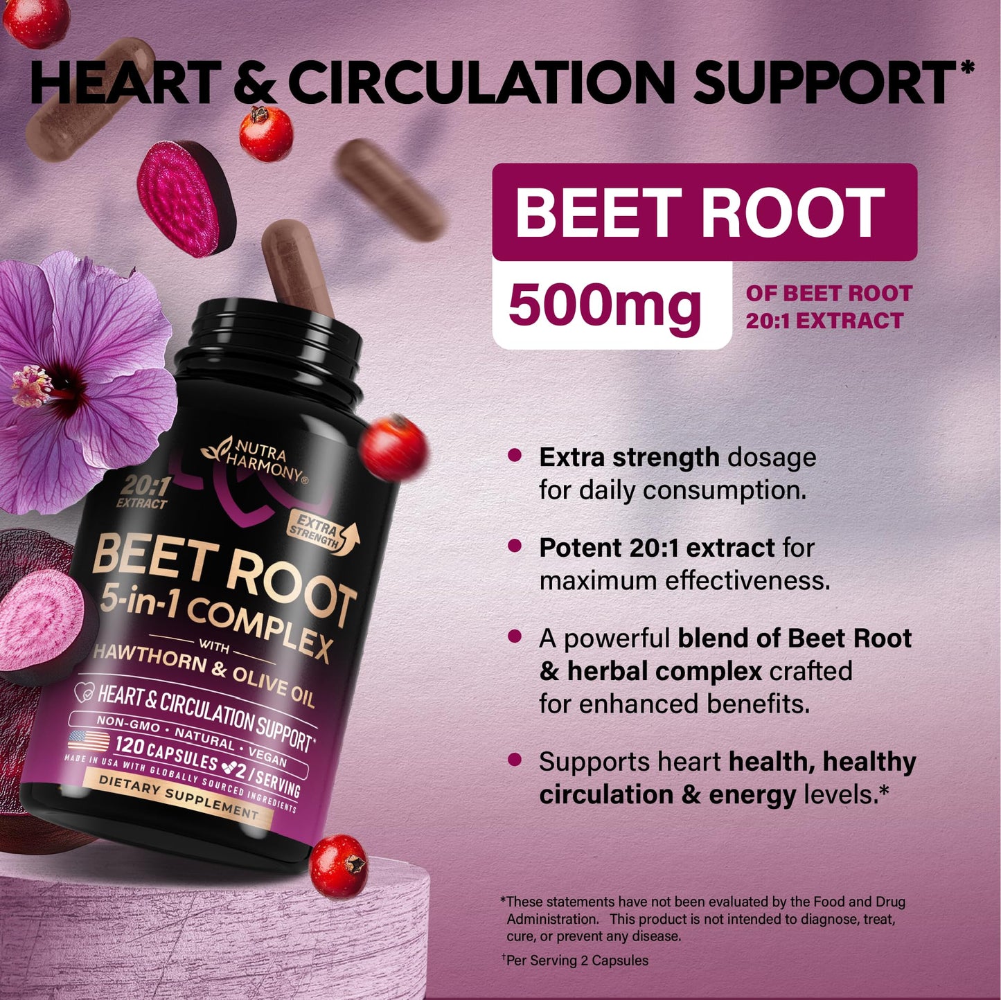 NutraHarmony non GMO vegan blood circulation support capsules lifestyle view