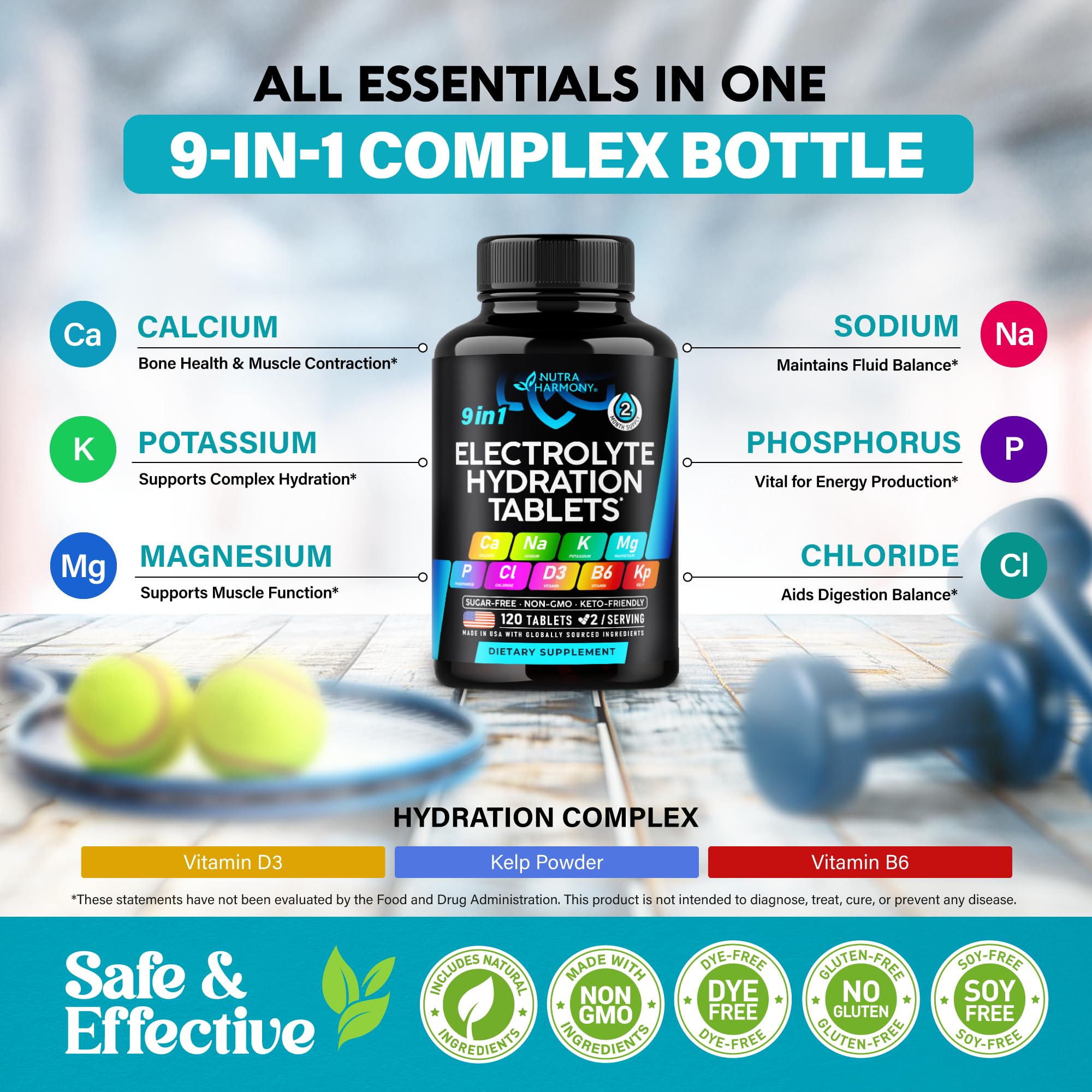 Nutraharmony authentic USA imported sugar free hydration supplement packaging details