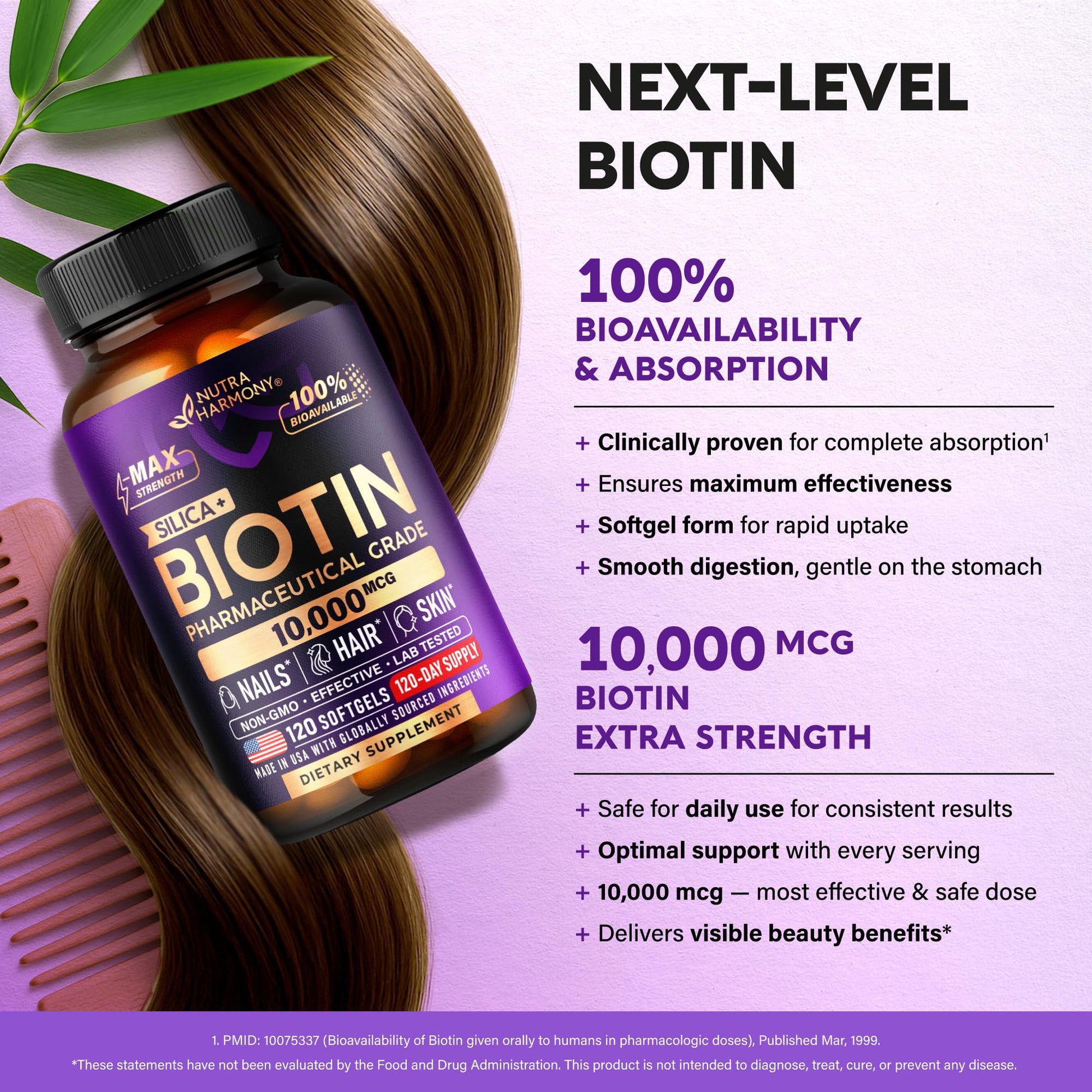 High potency biotin 10000mcg softgel capsules
