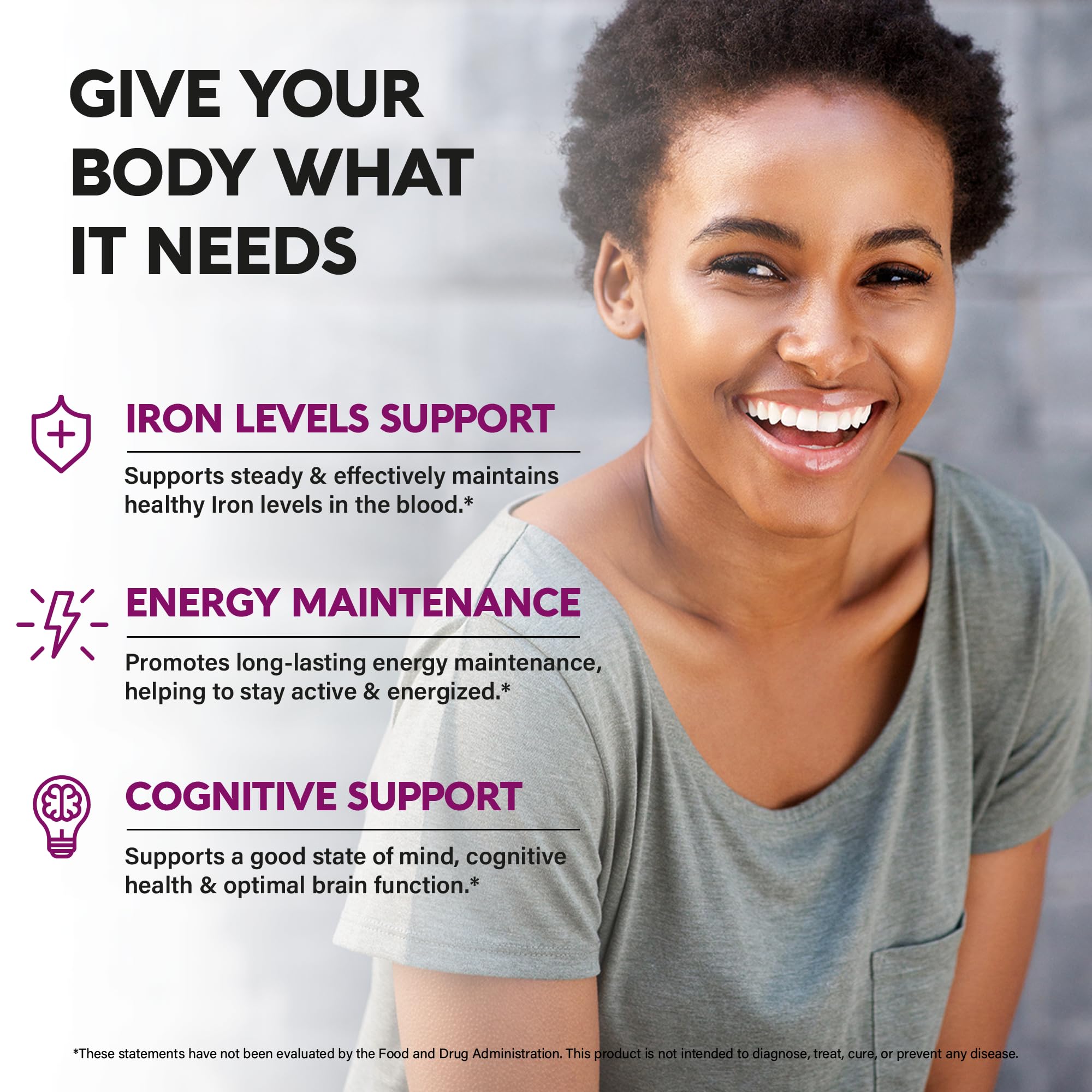 Nutraharmony gentle iron capsules 7 in 1 complex lifestyle placement