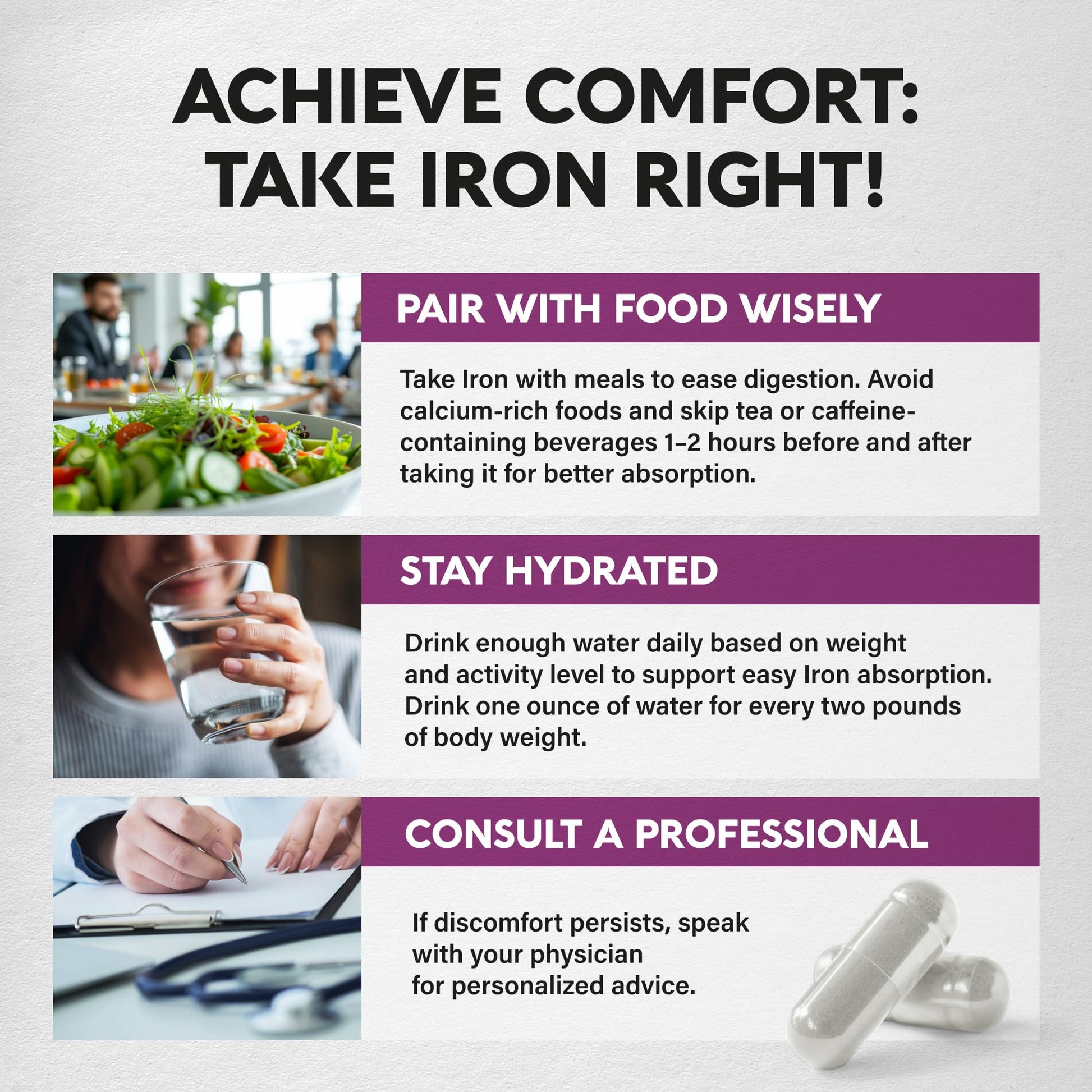 Nutraharmony high absorption iron capsules for red blood cell health