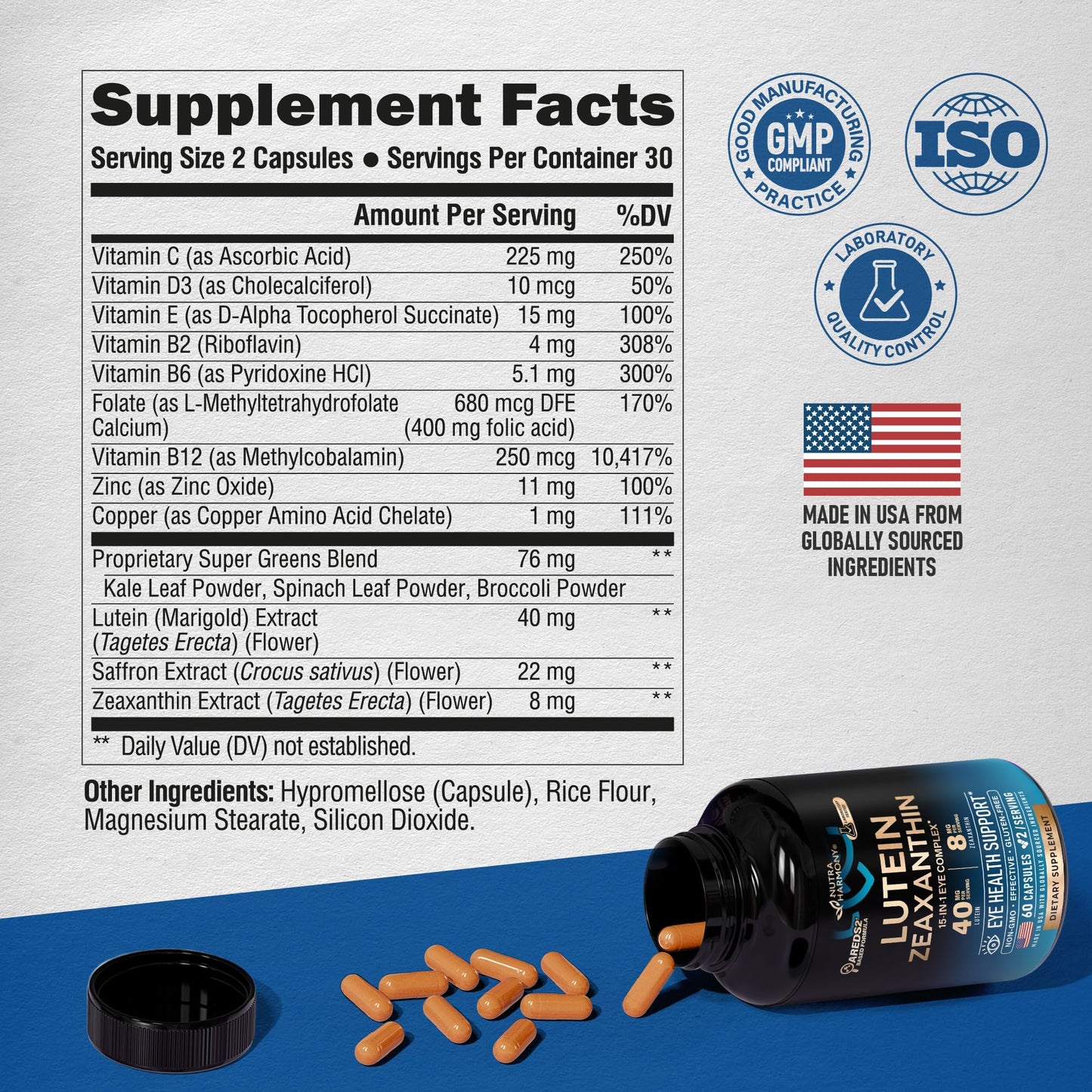 Nutraharmony eye support supplement lifestyle product shot