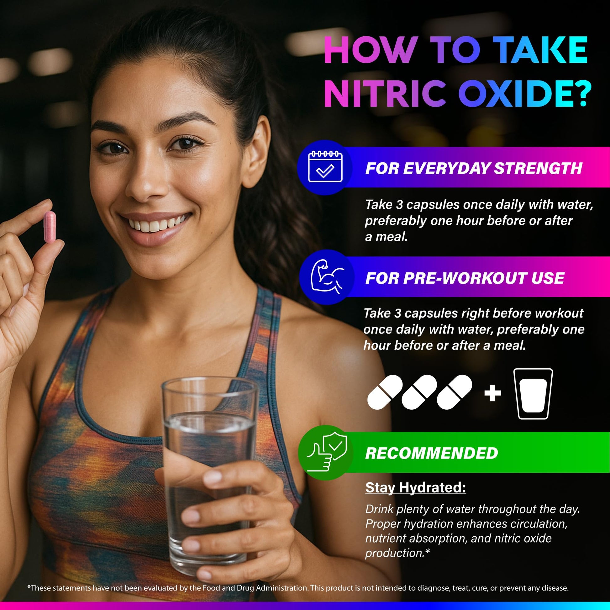 NutraHarmony Nitric Oxide 6-in-1 complex capsule serving size details