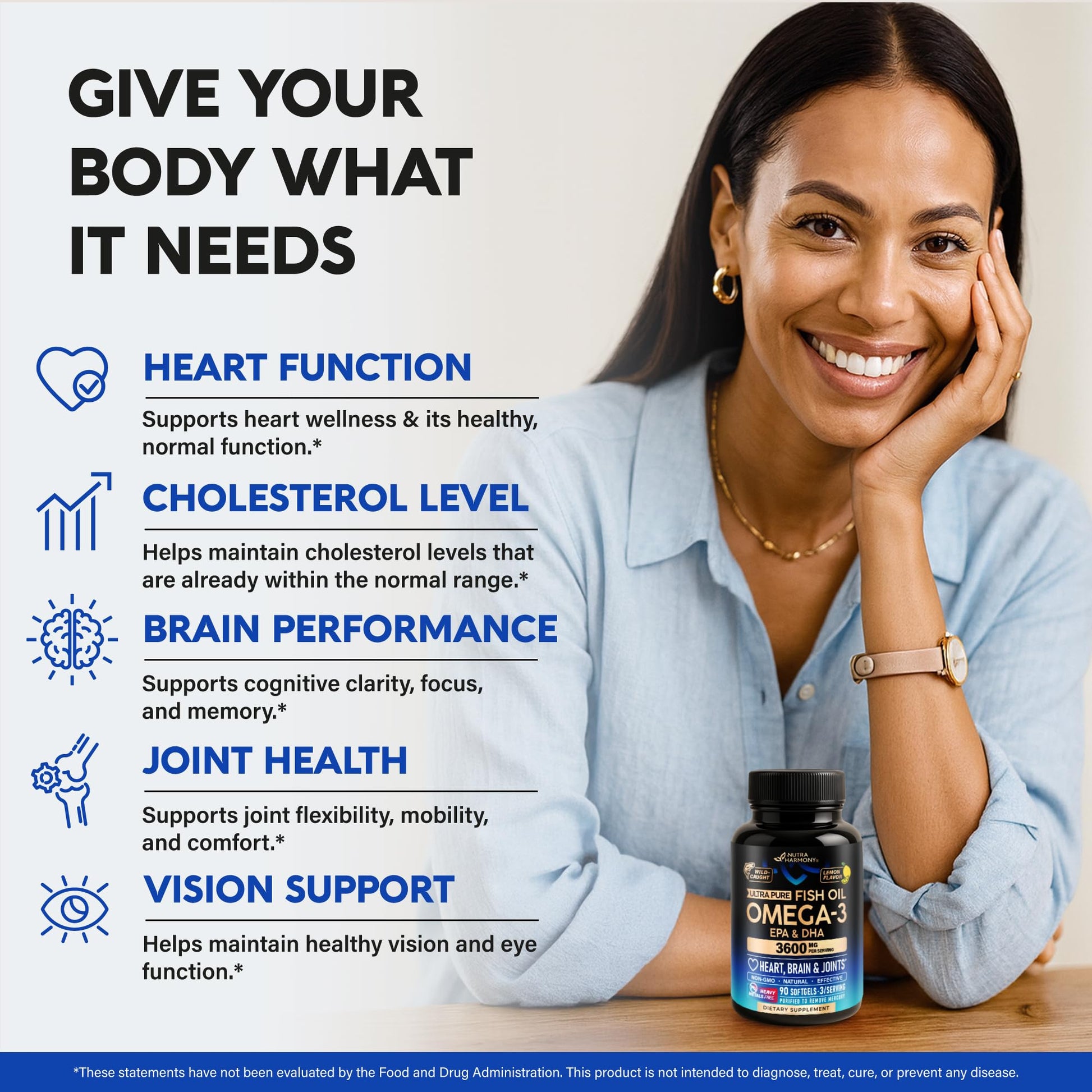 Nutraharmony 90 softgels bottle side profile