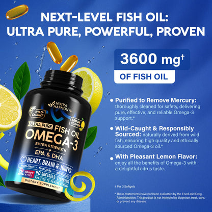 Authentic USA imported Nutraharmony fish oil packaging