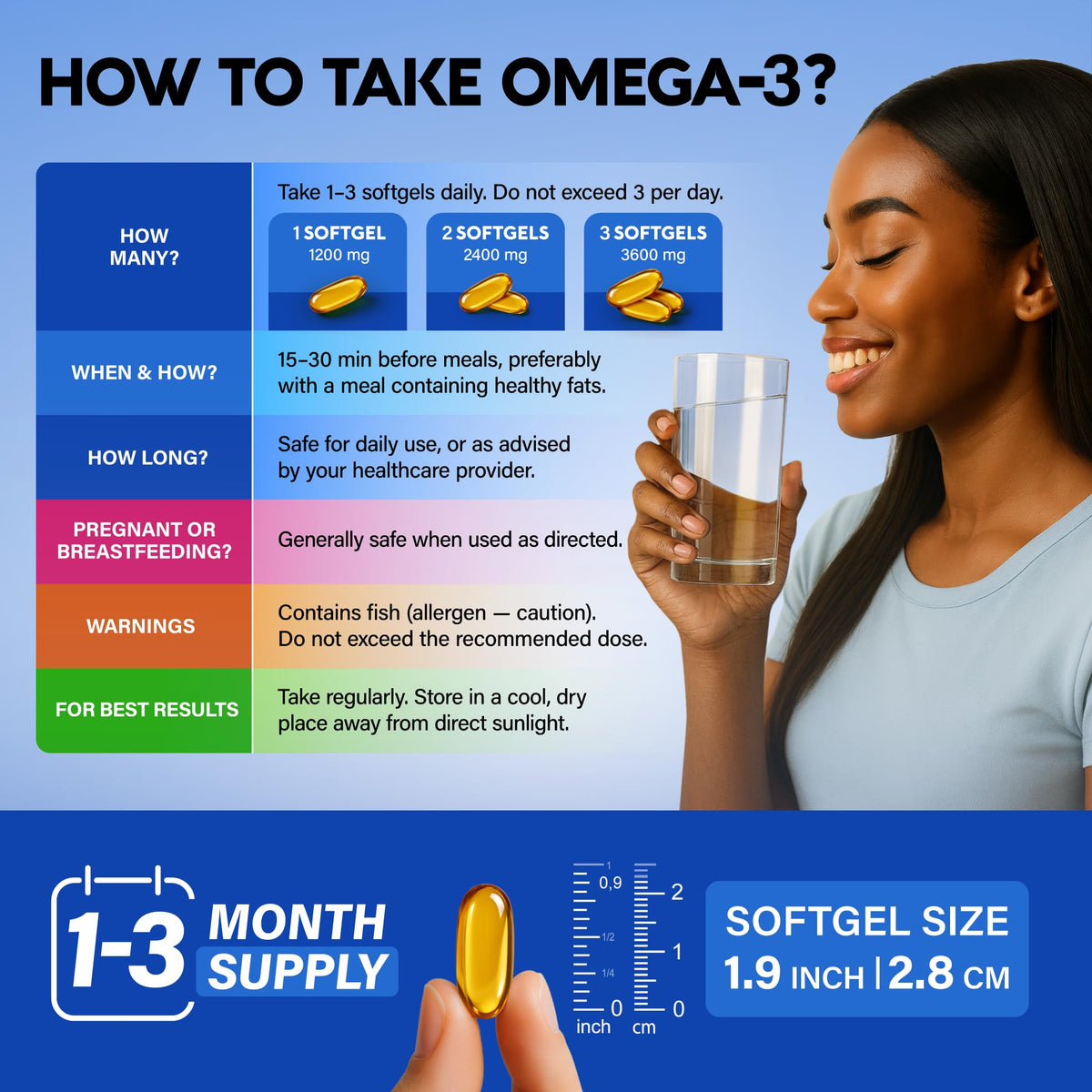 Nutraharmony Omega 3 Fish Oil container angled view highlighting gold cap